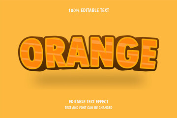 Orange 3 dimension editable text effect comic style