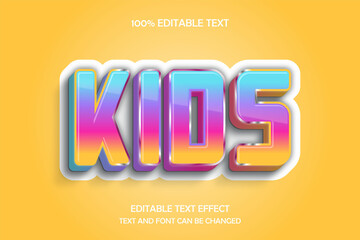 Kids 3 dimension editable text effect modern comic style
