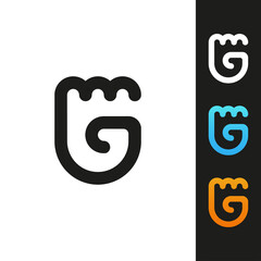 initial logo G or letter G logo or fist logo, very suitable for a sport business logo or other business, can also be used as a game or technology or sport community logo