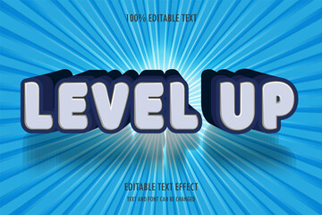 level up 3 dimension editable text effect modern shadow style