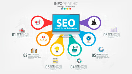 SEO search engine optimization banner web icon for business and marketing