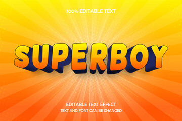 super boy 3 dimension editable text effect modern comic style