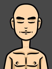 cute man cartoon on gray background