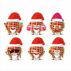 Santa Claus emoticons with apple pie cartoon character