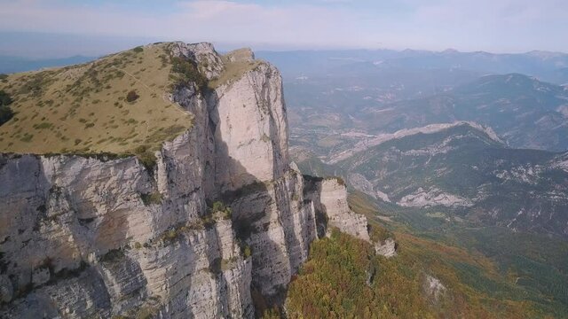 Drome Famous Hiking Location, Trois Becs Syncline in France - Aerial Tracking Shot