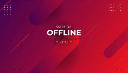 Currently offline twitch banner background vector template. Liquid geometric background with modern design.
