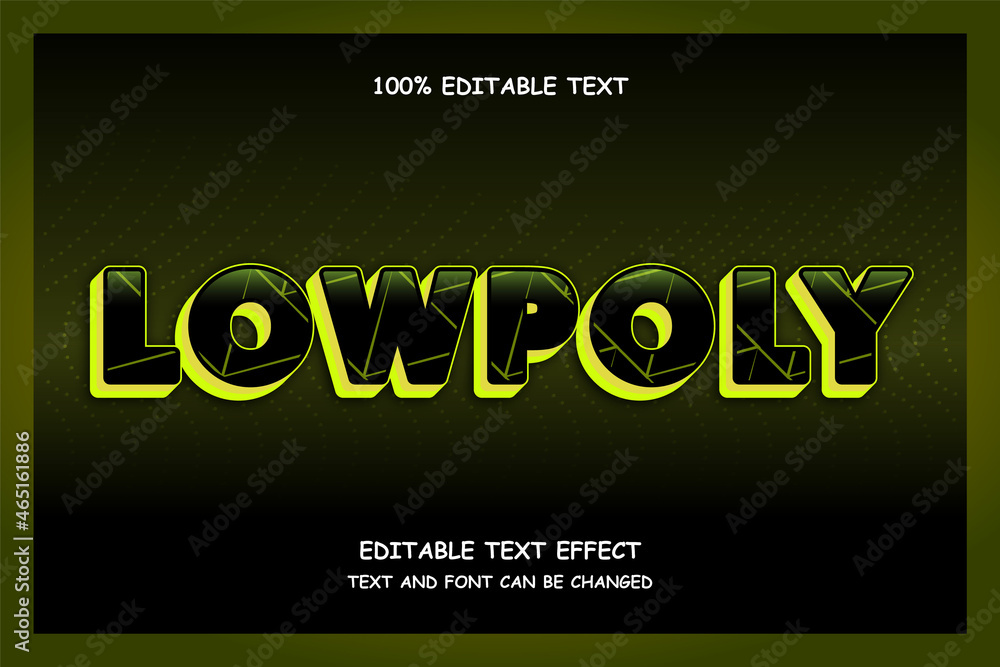 Fototapete Low poly 3 dimension editable text effect modern shadow pattern style