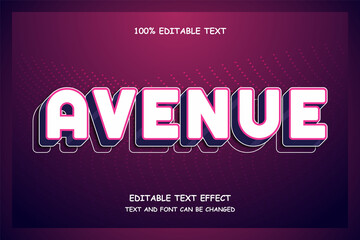 Avenue 3 dimension editable text effect modern pattern style