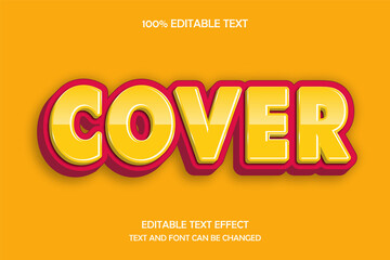 Cover 3 dimension editable text effect modern shadow style