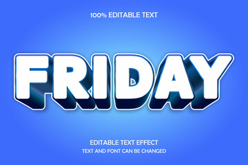 Friday 3 dimension editable text effect modern shadow arch style