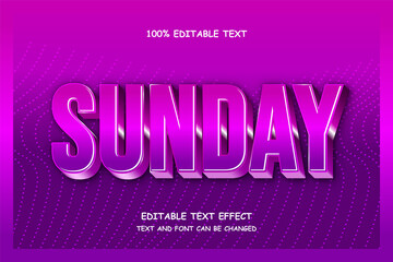 Sunday 3 dimension editable text effect modern shadow style