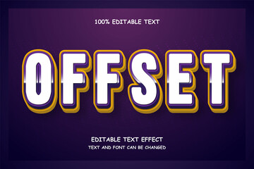 Offset 3 dimension editable text effect modern shadow style