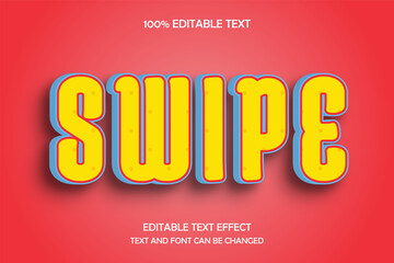 Swipe 3 dimension editable text effect modern comic shadow style