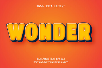 Wonder 3 dimension editable text effect modern comic shadow style