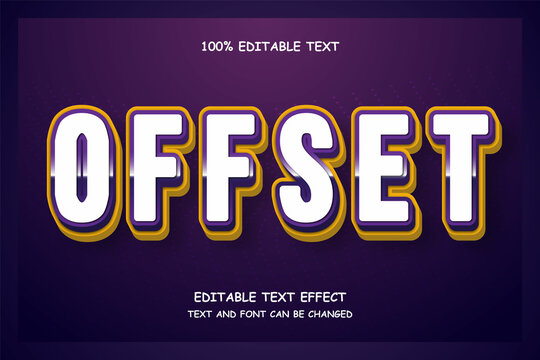 Offset 3 Dimension Editable Text Effect Modern Shadow Style