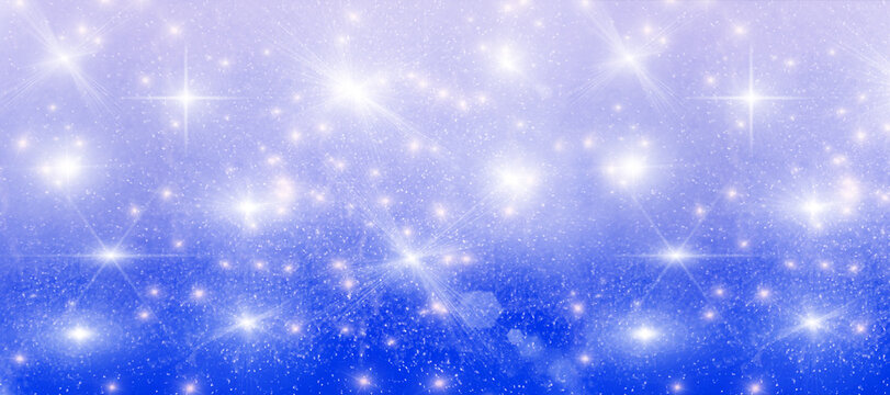 Abstract, blue, festive background. Unfocused background with blurred shine.