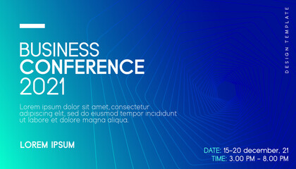 Modern business conference word cloud concept with lines. Abstract minimal flyer layout. Vector