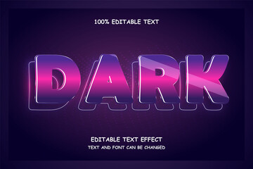 Dark 3 dimension editable text effect modern neon style