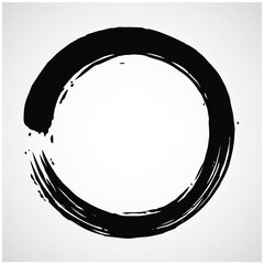 Enso Zen Circle Brush Vector Art Icon Illustration Design