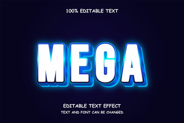 Mega 3 dimension editable text effect modern led style