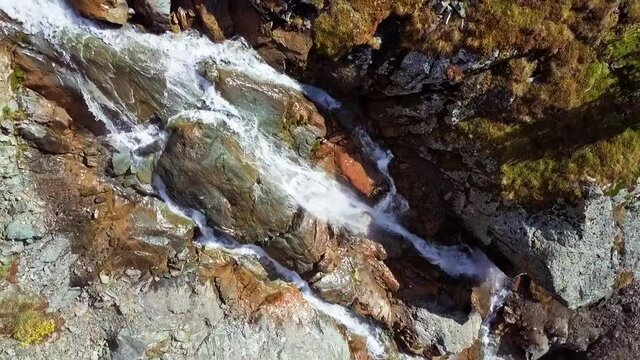 Beautiful waterfall by drone