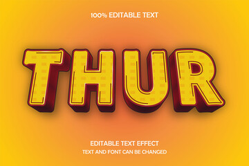 Thur 3 dimension editable text effect modern shadow pattern style