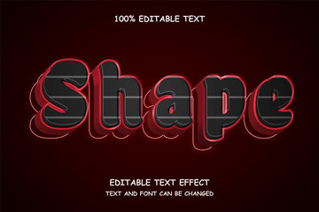 Shape 3 dimension editable text effect modern shadow pattern neon style