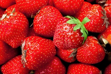 Red ripe sweet strawberries berries