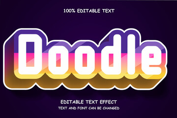 Doodle 3 dimension editable text effect modern pattern style