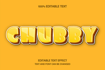 Chubby 3 dimension editable text effect modern pattern style