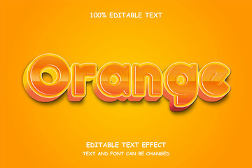 Orange 3 dimension editable text effect modern pattern style