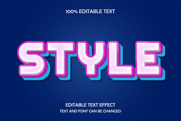 Style 3 dimension editable text effect modern shadow style