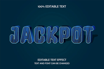 Jackpot 3 dimension editable text effect modern blue metal style