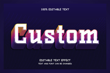 Custom 3 dimension editable text effect modern glass effect style