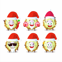 Obraz na płótnie Canvas Santa Claus emoticons with key lime pie cartoon character