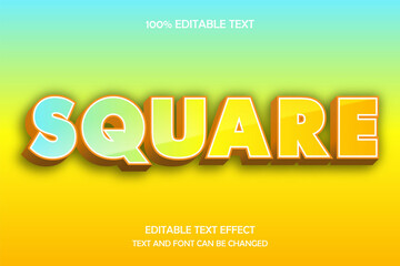 Square 3 dimension editable text effect modern shadow style