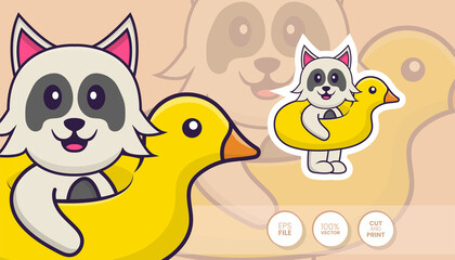 Hand drawn illustration of Cute dog. Cartoon character concept - Stickers