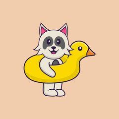 Cute dog cartoon character vector illustration.