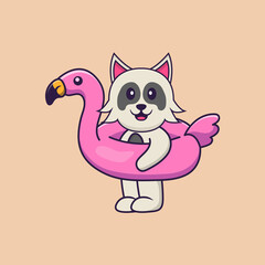 Cute dog cartoon character vector illustration.