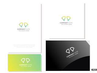 Fototapeta premium PP ,pq ,p ,q Abstract Letters Logo design.QP business logo vector.svg