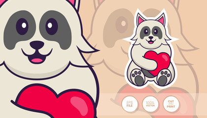Hand drawn illustration of Cute dog. Cartoon character concept - Stickers