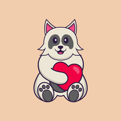 Cute dog cartoon character vector illustration.