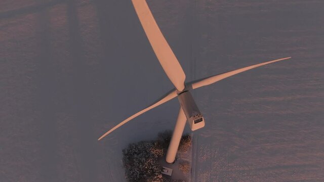 Bird's eye view of a Windmill during a sunset