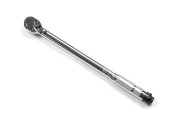 A torque wrench. Close up. Isolated on a white background