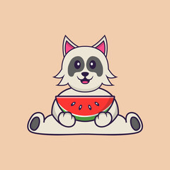 Cute dog cartoon character vector illustration.
