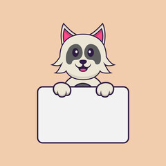 Cute dog cartoon character vector illustration.
