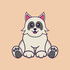 Cute dog cartoon character vector illustration.
