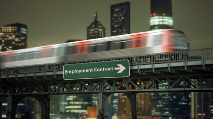 Fototapeta premium Street Sign EMPLOYMENT CONTRACT