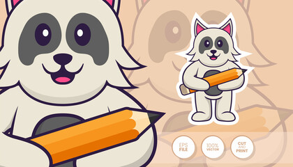 Hand drawn illustration of Cute dog. Cartoon character concept - Stickers