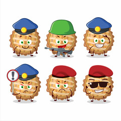 A dedicated Police officer of peach pie mascot design style